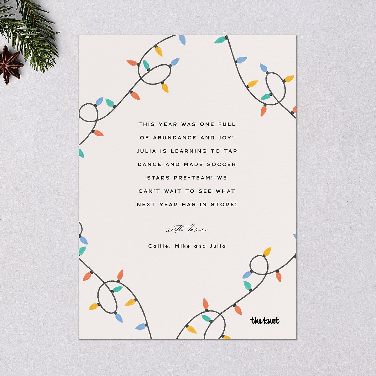 Whimsical Drawn Holiday Lights Holiday Cards Sapphire Signature Blank Standard