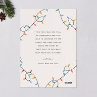 Whimsical Drawn Holiday Lights Holiday Cards Sapphire Signature Blank Standard