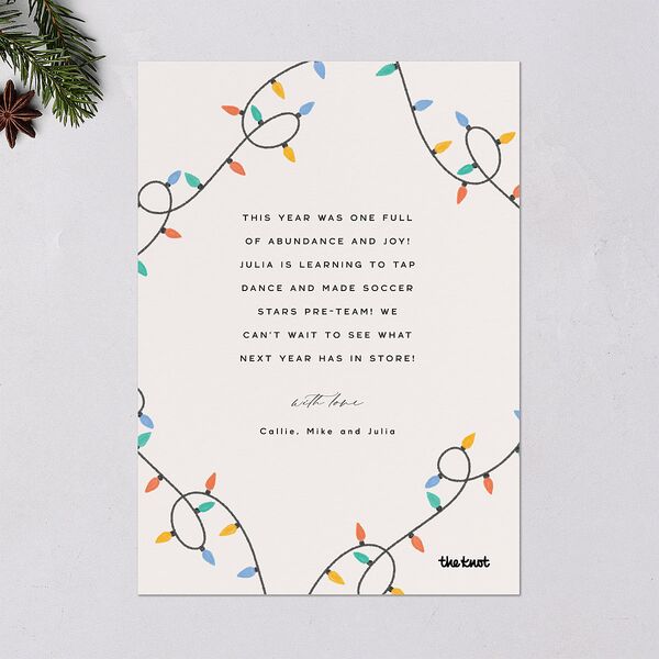 Whimsical Drawn Holiday Lights Holiday Cards Sapphire Signature Blank Standard