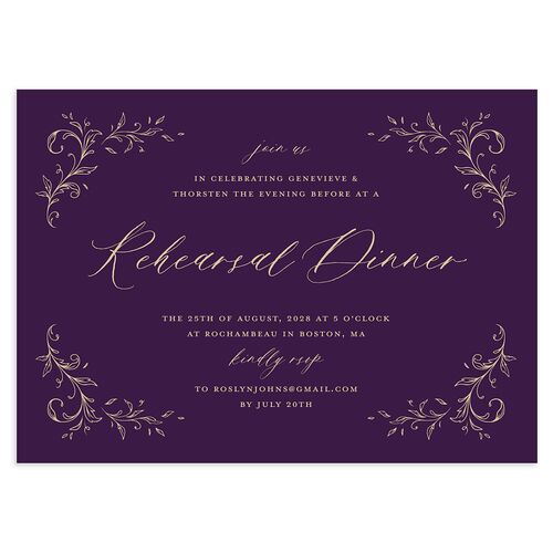 Dark Vintage Fantasy Rehearsal Dinner Invitations Regency Signature Blank
