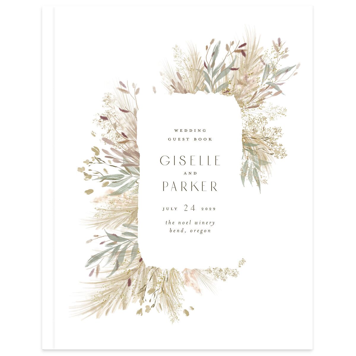 Ethereal Pampas Wedding Guest Book