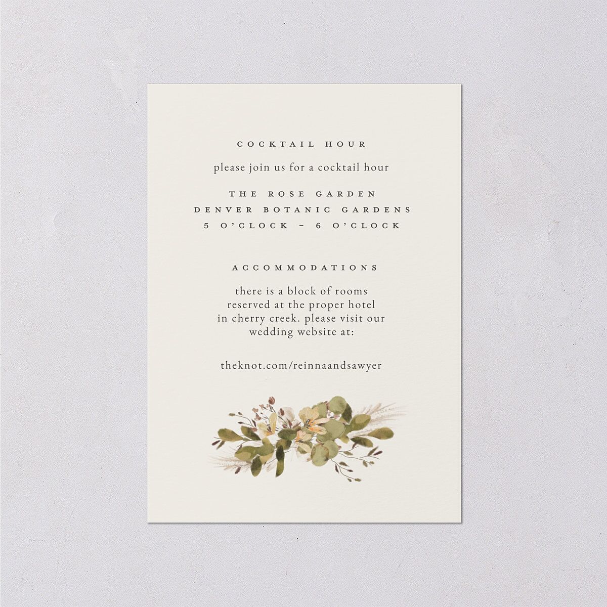 Eucalyptus Edges Wedding Enclosure Cards Gold Thyme Signature Standard