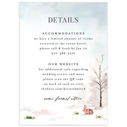 Winter Forest Wedding Enclosure Cards - White