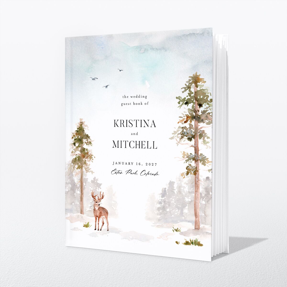 Winter Forest Guest Books Pure White