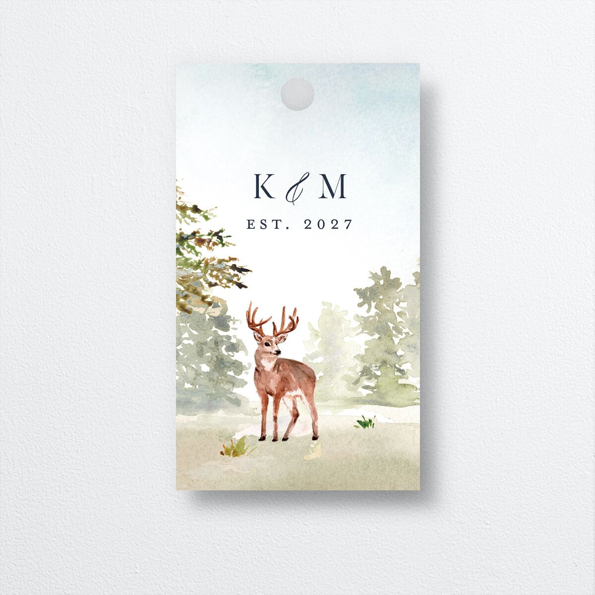 Winter Forest Favor Gift Tags Moody Blue Signature