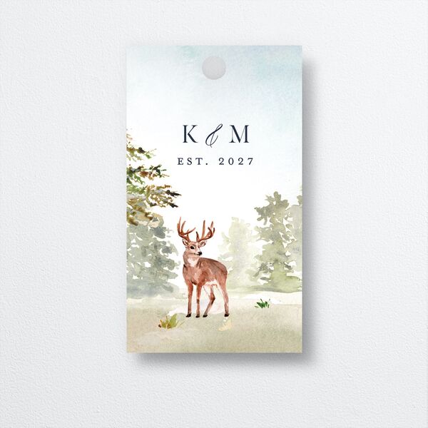 Winter Forest Favor Gift Tags Moody Blue Signature