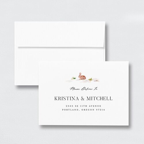 Winter Forest Response Card Envelopes White Standard Pure White Return Address