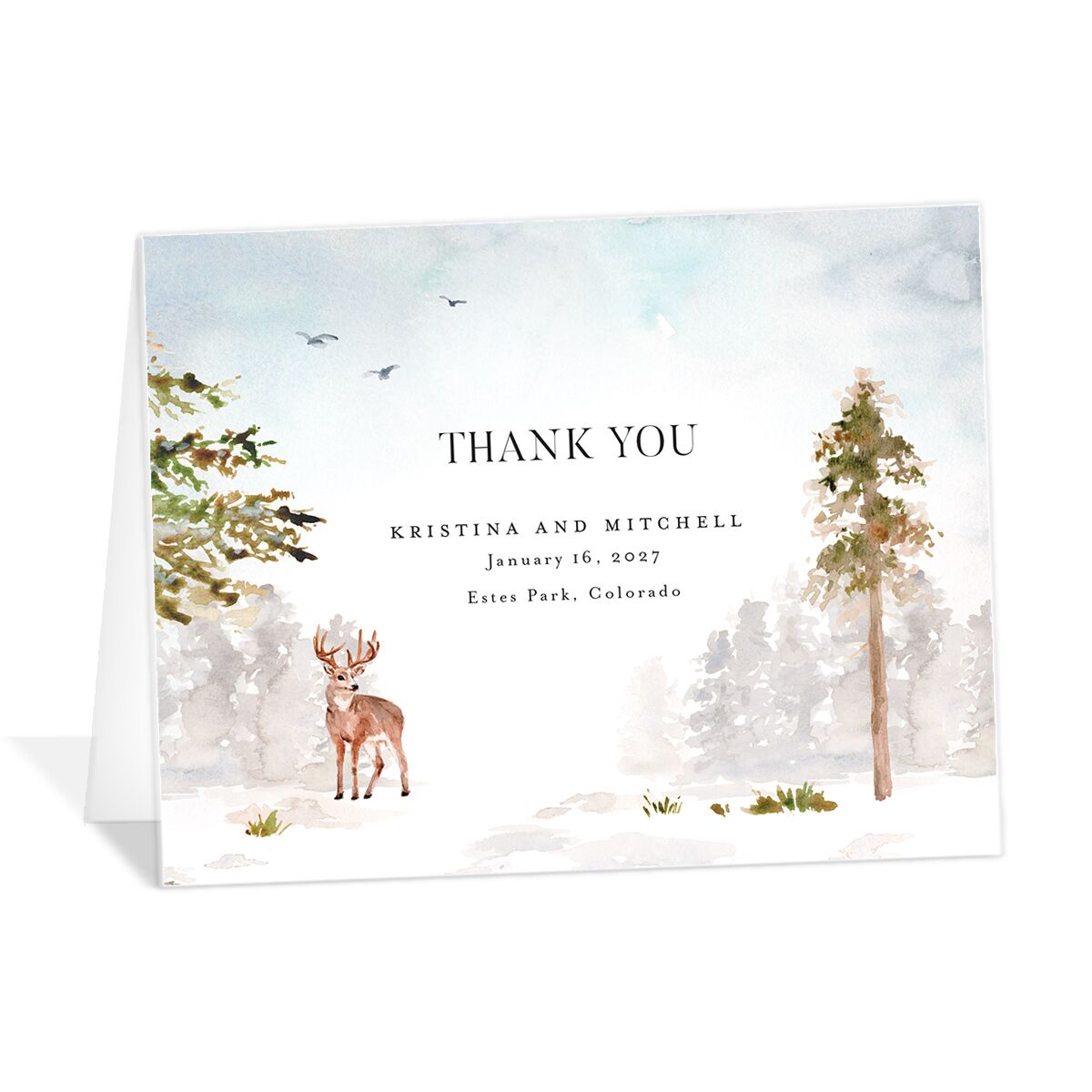 Winter Forest Thank You Cards