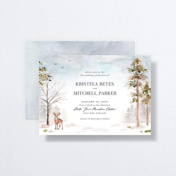 Winter Forest Wedding Invitations Pure White Signature No