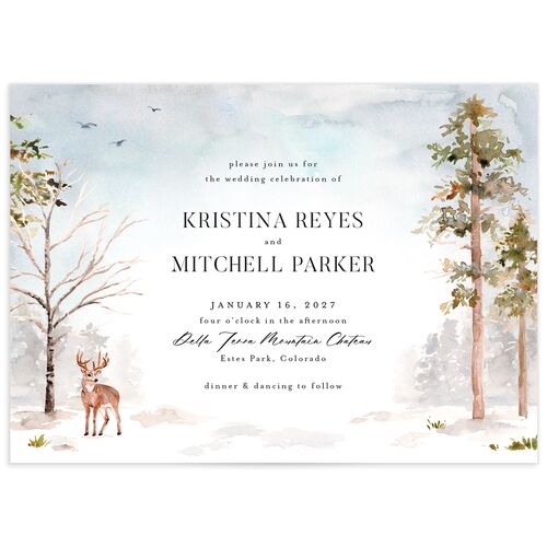 Winter Forest Wedding Invitations Pure White Signature No