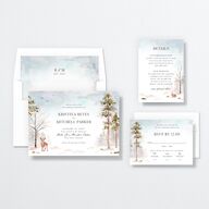 Winter Forest Wedding Invitations Pure White Signature No