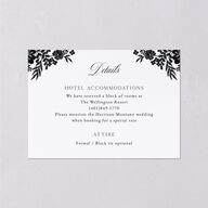 Ornate Lace Wedding Event Detail Cards Midnight Signature Standard