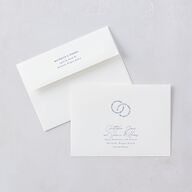 Jewish Rings Save The Date Card Envelopes White Pure White Both Recipient and Return Addresses Signature Standard