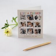 What a Year Whimsical Calendar Photos Thank You Cards Maroon