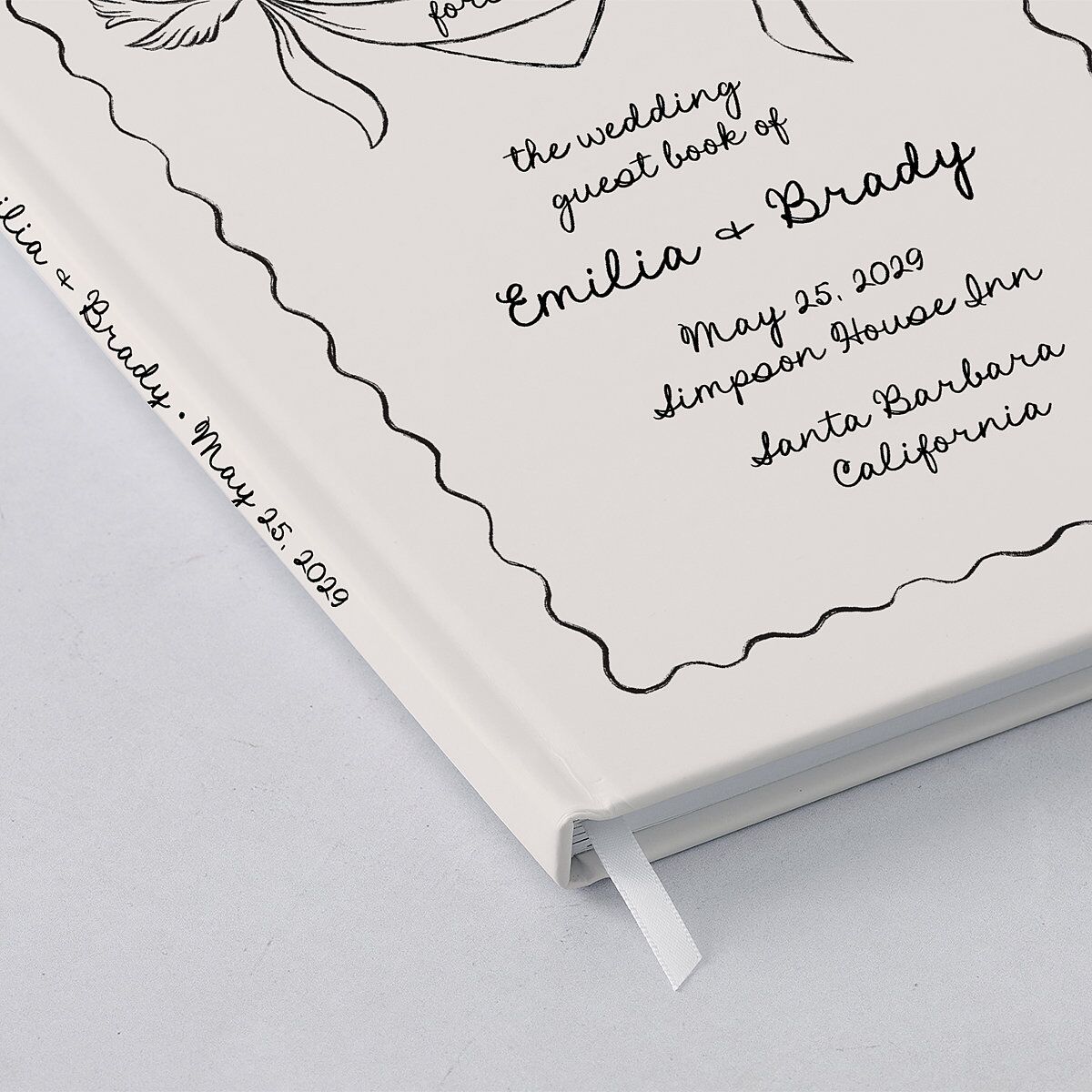 Vintage Lovebird Banner Guest Books Linen
