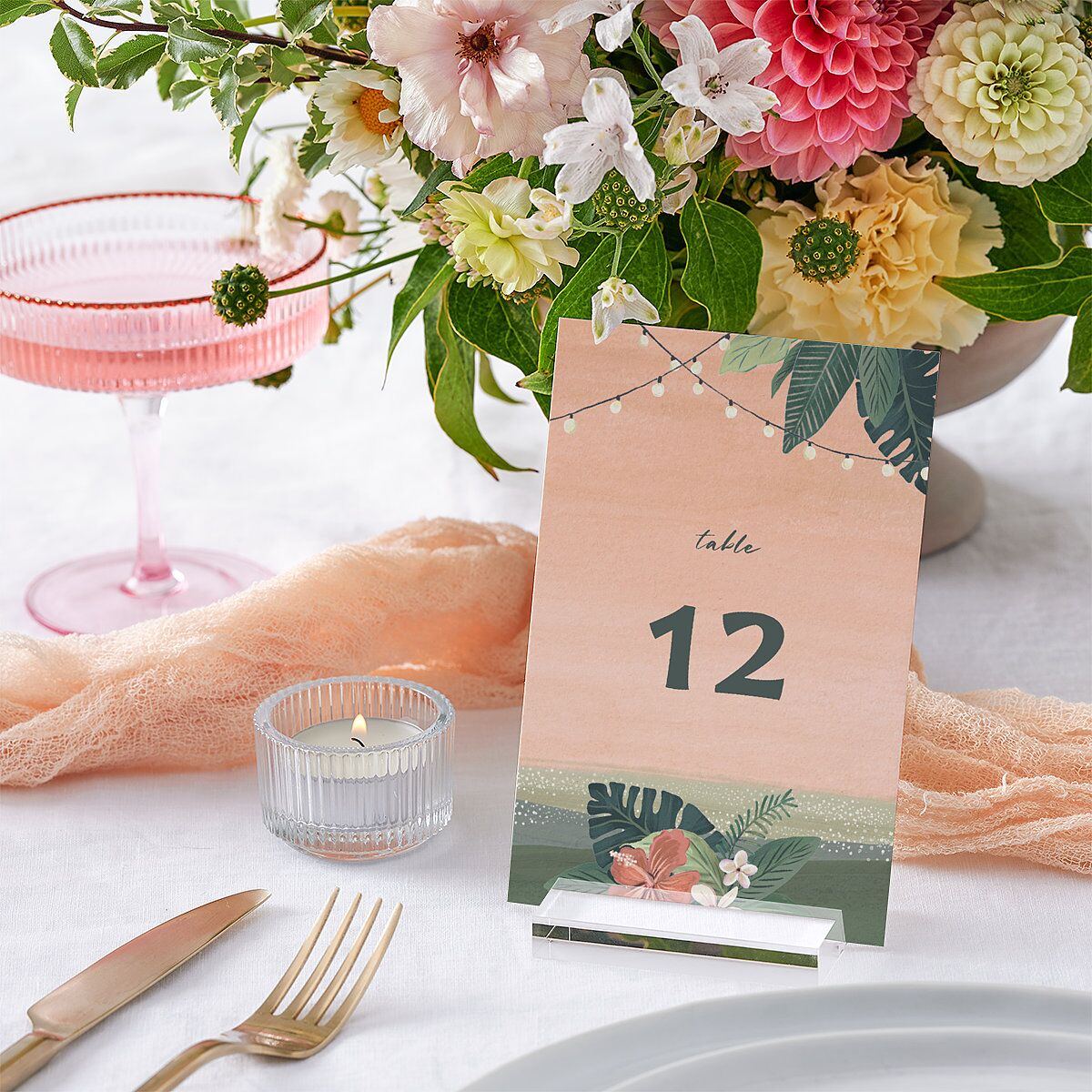 Vintage Hawaiian Island Table Numbers Eucalyptus Signature