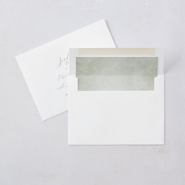 Muted Floral Wedding Invitations  Dusty Blue Signature Blank No Standard
