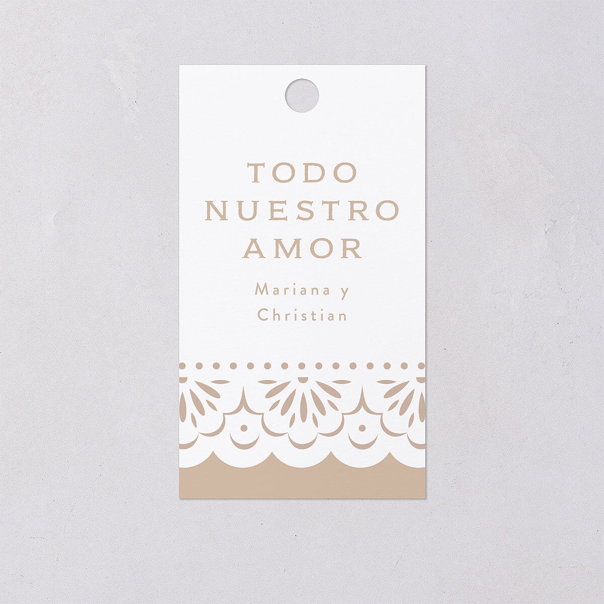 Papel Picado De Mexico Favor Gift Tags Taupe Signature