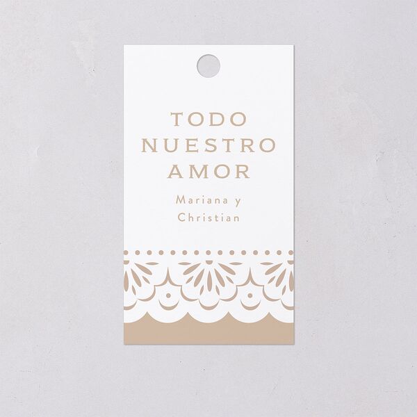 Papel Picado De Mexico Favor Gift Tags Taupe Signature