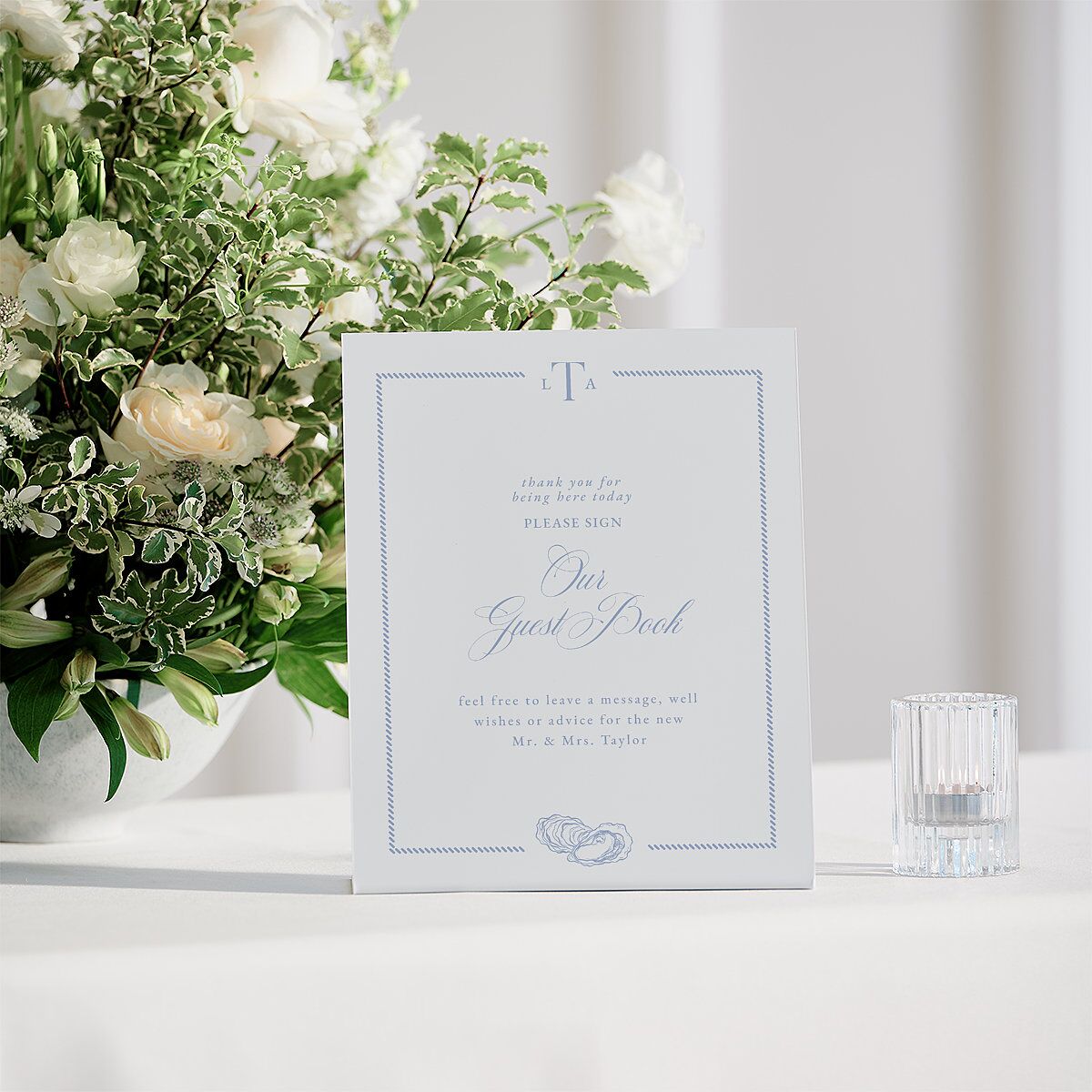 Coastal Oysters and Anchors Bar Bended Tabletop Sign X-small Sea Blue Standard Plastic XS Tabletop Bar