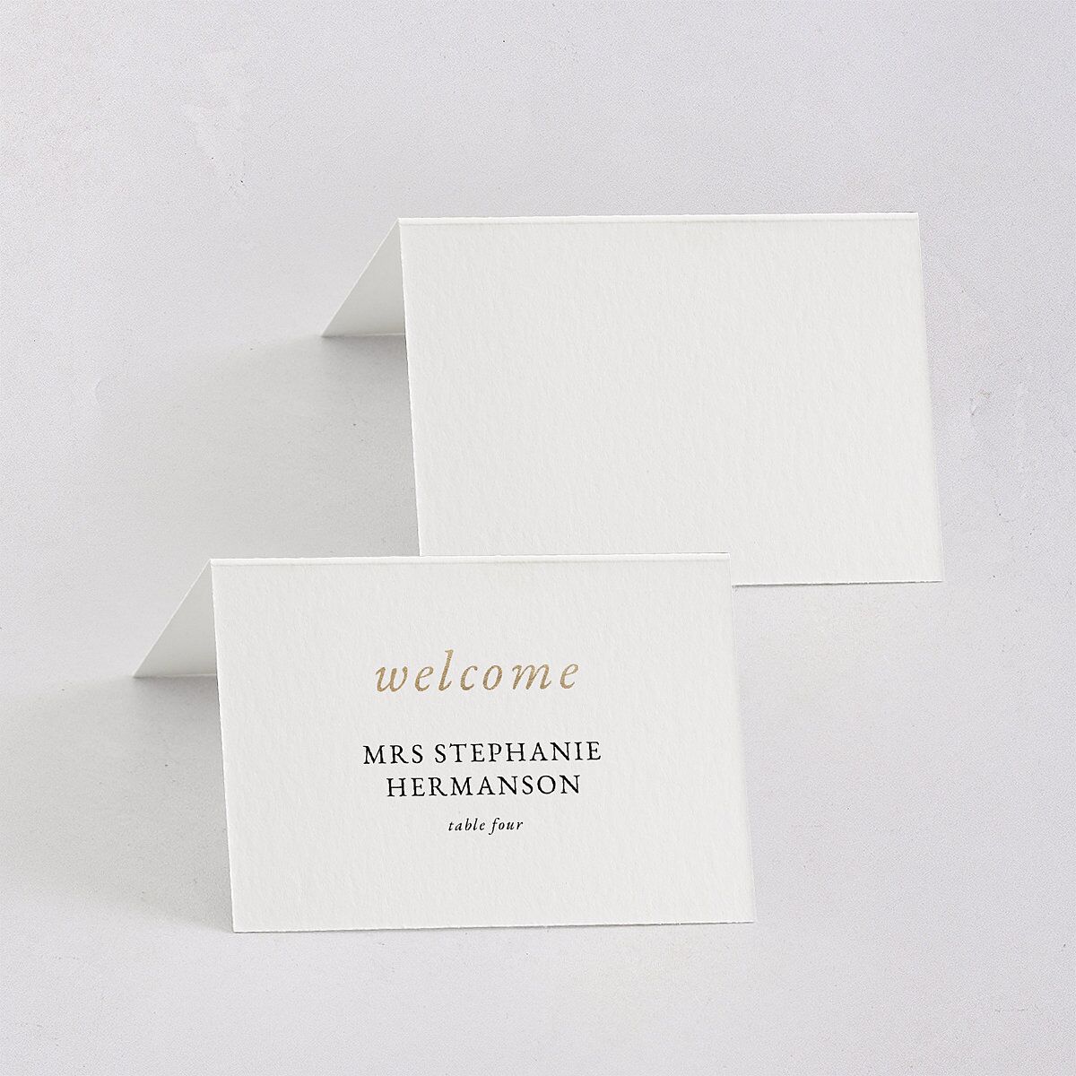 Classically Stated Place Cards Pure White Gold Signature
