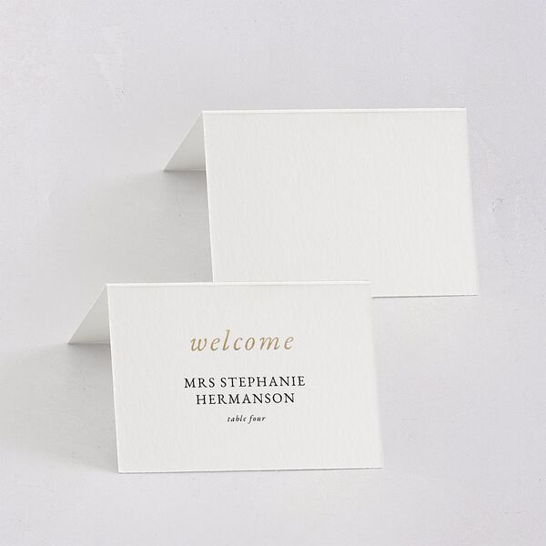 Classically Stated Place Cards Pure White Gold Signature