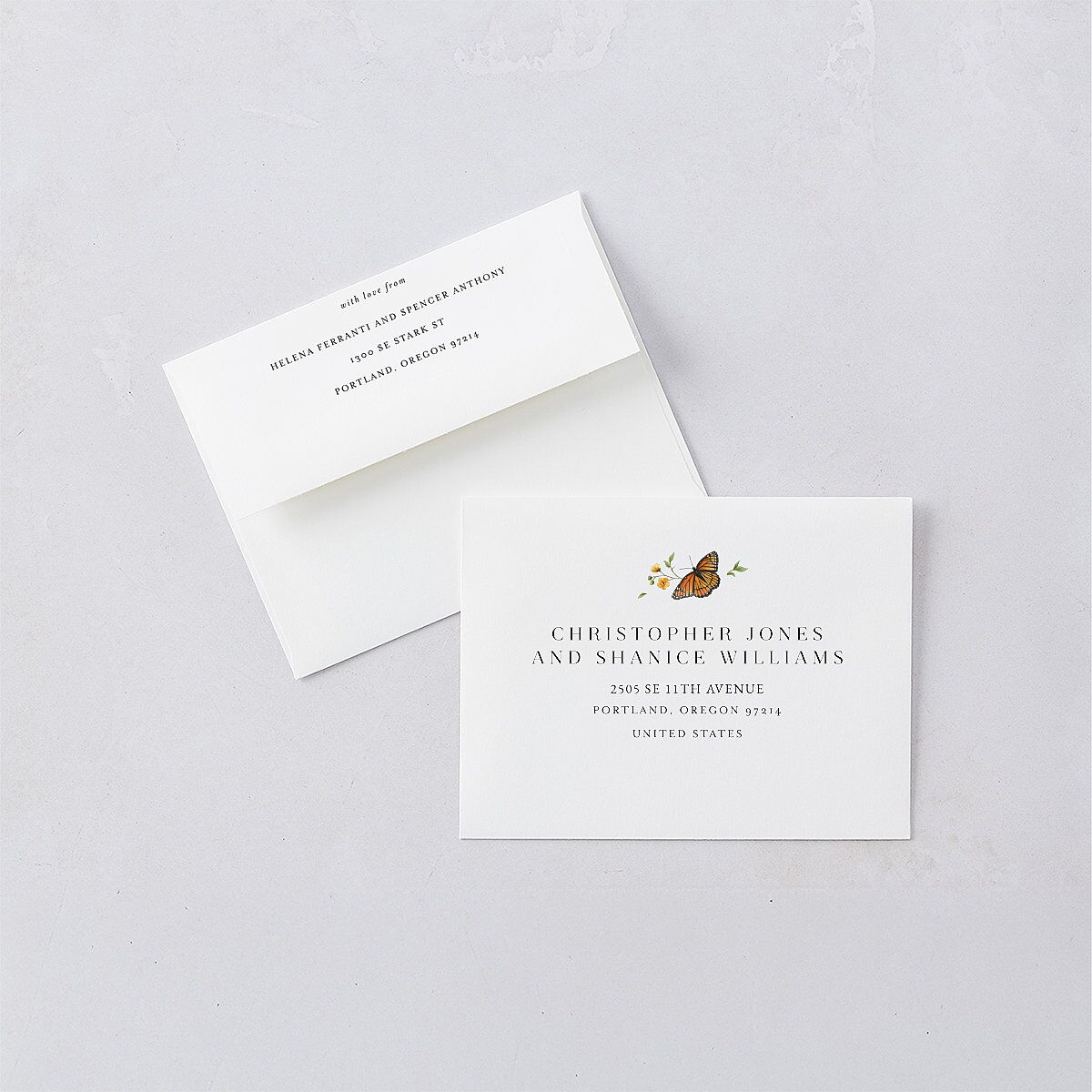Rustic Butterflies Save The Date Magnets Pure White Magnet Paper