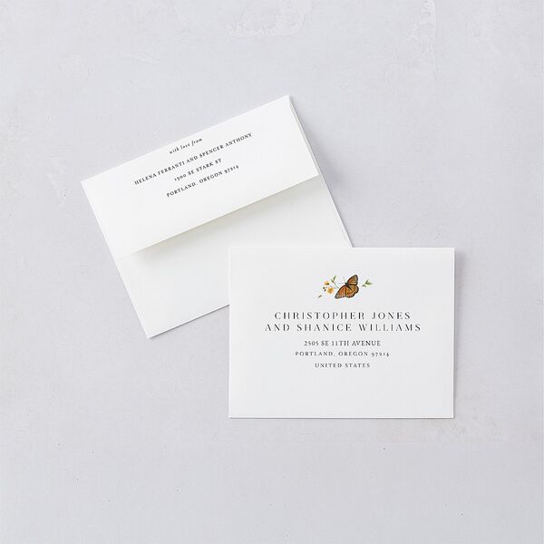 Rustic Butterflies Save The Date Magnets Pure White Magnet Paper