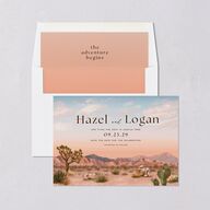 Desert Cactus Save the Date Cards Peach Fuzz Signature smooth Blank No Standard
