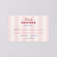 Retro Wedding Cake All-in-One Wedding Invitations Crimson Signature Light Both Recipient and Return Addresses No