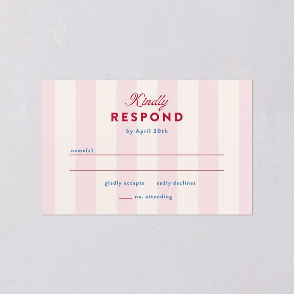 Retro Wedding Cake All-in-One Wedding Invitations Crimson Signature Light Both Recipient and Return Addresses No