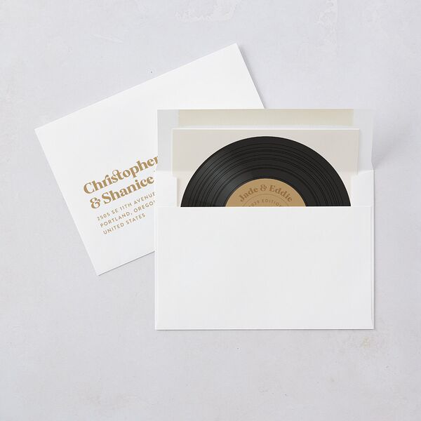 Music Lovers Wedding Invitations Tan Signature Blank No Standard