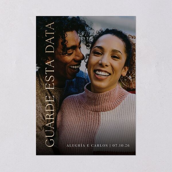 Flores Tropicais Save the Date Cards Gold Red Clay Signature smooth Blank No