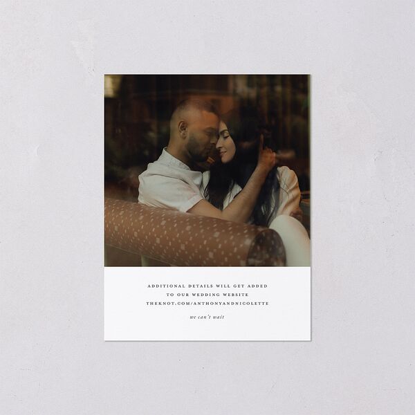 Elegant Photo Monogram Save the Date Petite Cards Pure White Signature smooth Blank Standard No