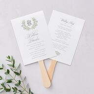 Luxury Floral Monogram Fan Programs Cotton Signature Standard