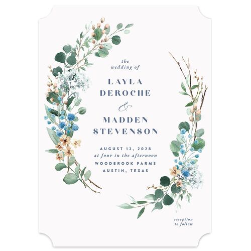 Rustic Greenery Wedding Invitations Cornflower Signature Blank No Ticket