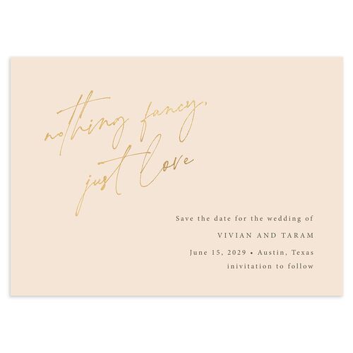 Just Love Save the Date Cards Gold Sand Signature smooth Blank No Standard