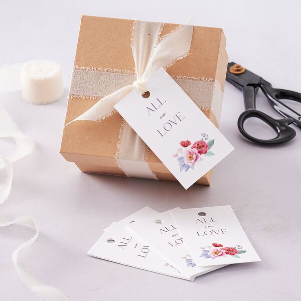 Whimsical Maximalist Floral Favor Gift Tags Iris Signature