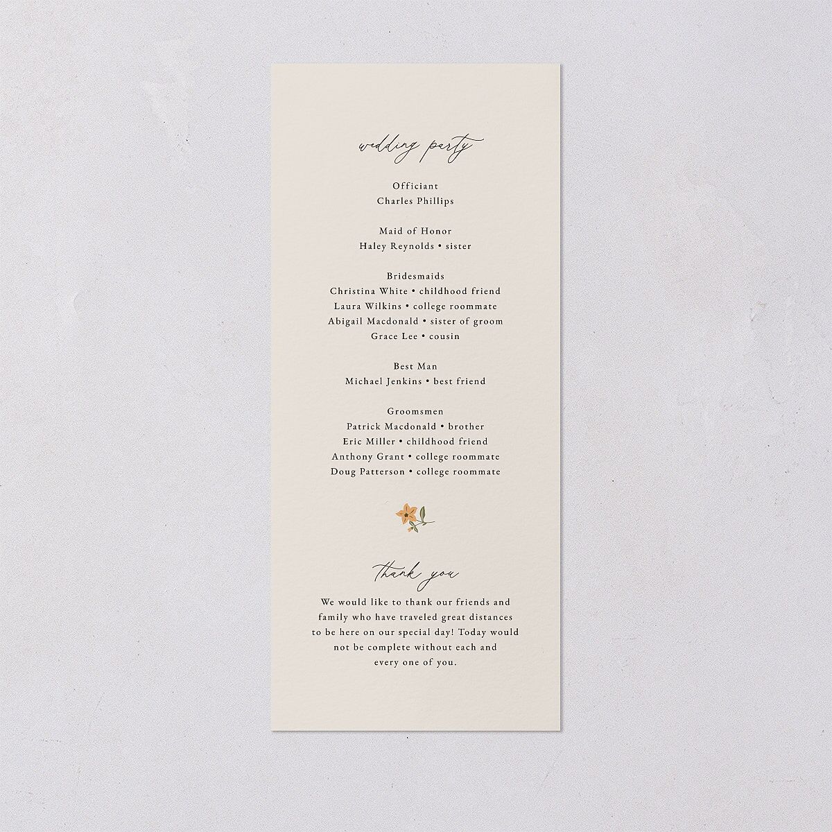 Flora Garden Border Wedding Programs Olive Signature