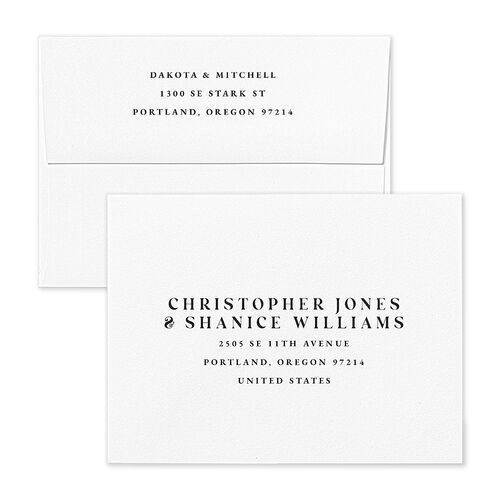 Mountain Escape Thank You Card Envelopes Blue Pure White Both Recipient and Return Addresses Signature Standard
