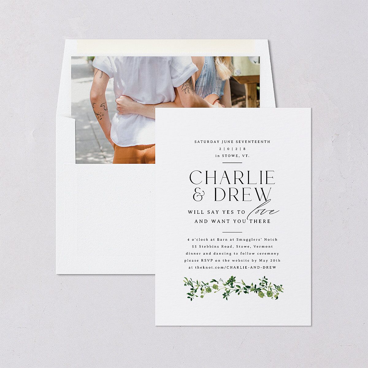 Simple Vine Envelope Liners Deep Olive Standard
