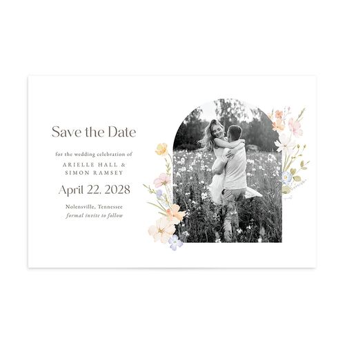 Wildflower Photo Save the Date Postcards Lilac