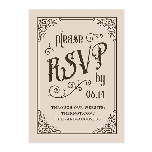 Western Gothic QR Code RSVP Cards Deep Bronze Signature Standard