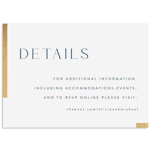 Bar Accent Wedding Enclosure Cards Gold Pastel Blue Signature Standard