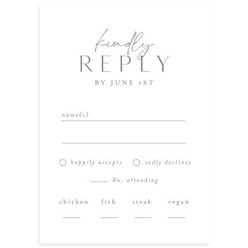Side Panel Wedding Response Cards Smoke Signature smooth Standard