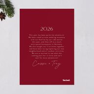 Botanical Corners Holiday Cards Garnet Signature Blank Standard Portrait