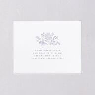Floral Lace All-in-One Wedding Invitations Dusty Blue Signature Light Both Recipient and Return Addresses No