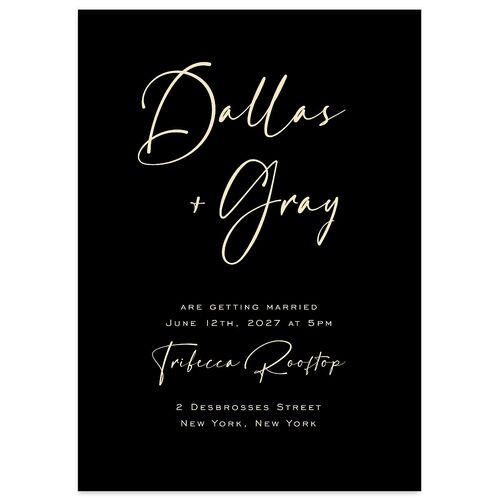 Simply Striking Wedding Invitations Midnight Signature Blank No Standard