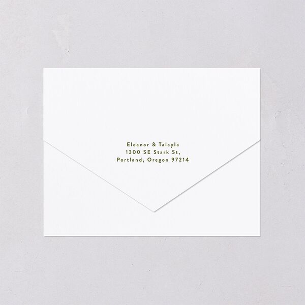 Wildflower Nouveau All-in-One Wedding Invitations Dark Camo Signature Light Both Recipient and Return Addresses No