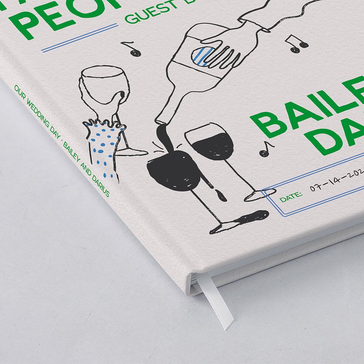Hand Drawn Party Guest Books Jewel Green